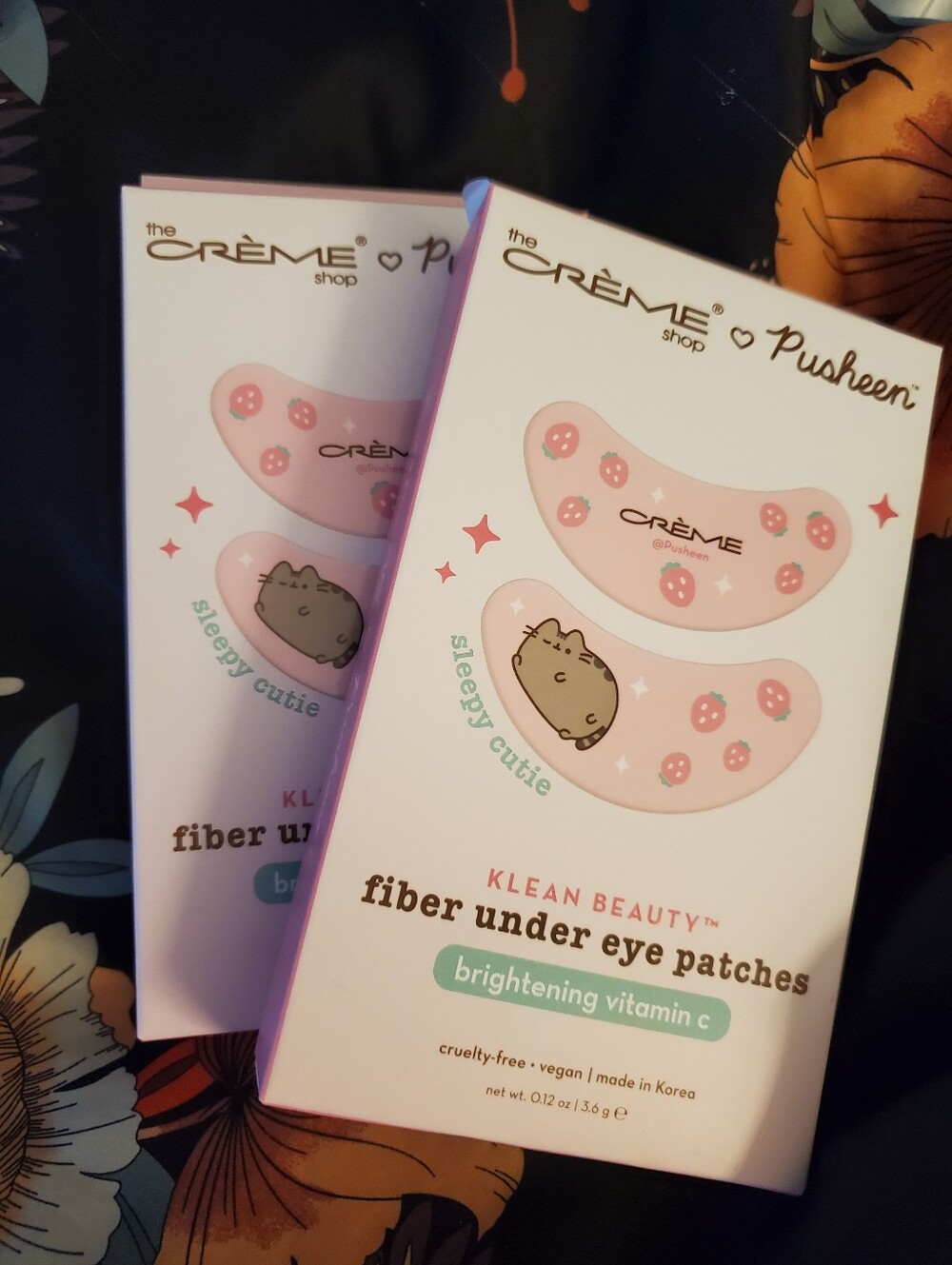 Klean Beauty x Pusheen Pink Brightening Fiber Under Eye Patches (2 Boxes,12 Ct)